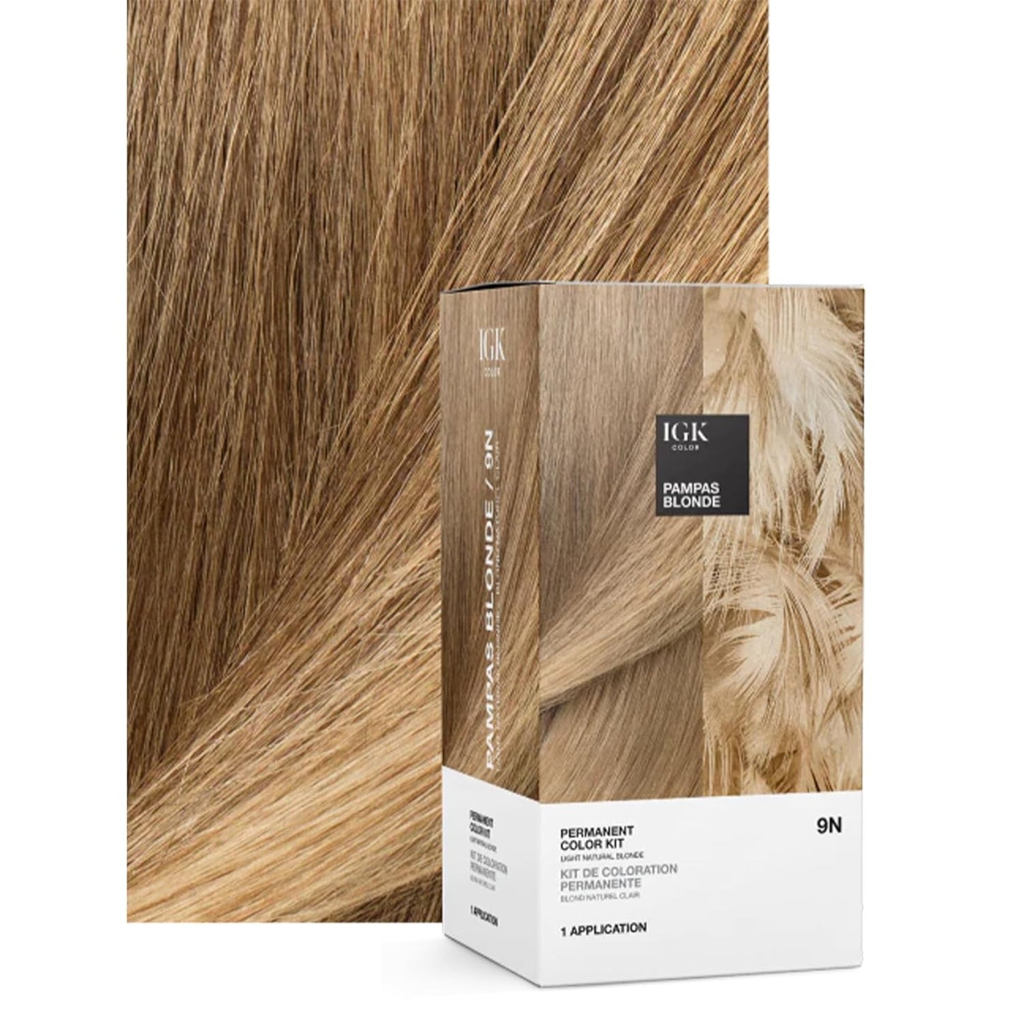 IGK Permanent Hair Dye Color Kit | 7 N Latte - Dark Natural Brown | 100% Gray Color Coverage + Strengthen + Shine | Ammonia Free