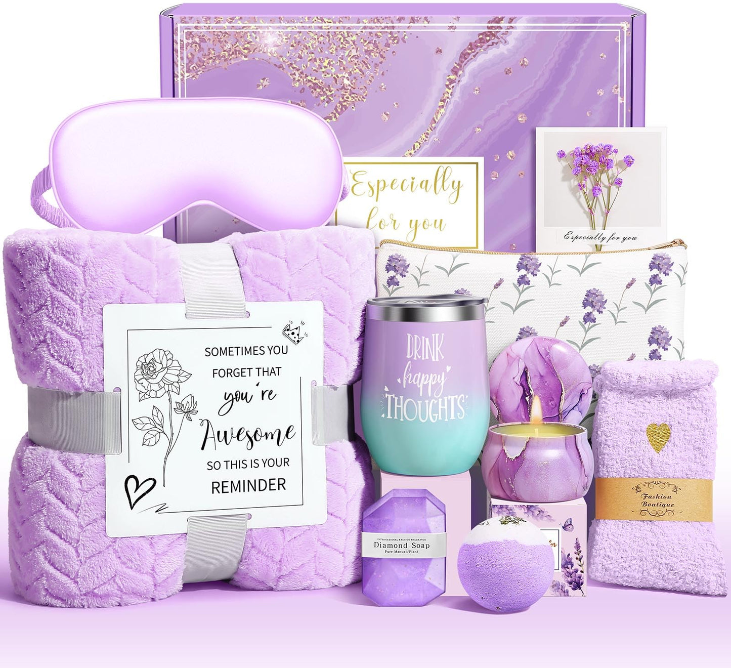 Wasocol Happy Birthday Gifts for Women Mom Grandma Wife Best Friend Sister Her, Unique Relaxing Self Care Package Spa Gift Baskets for Women
