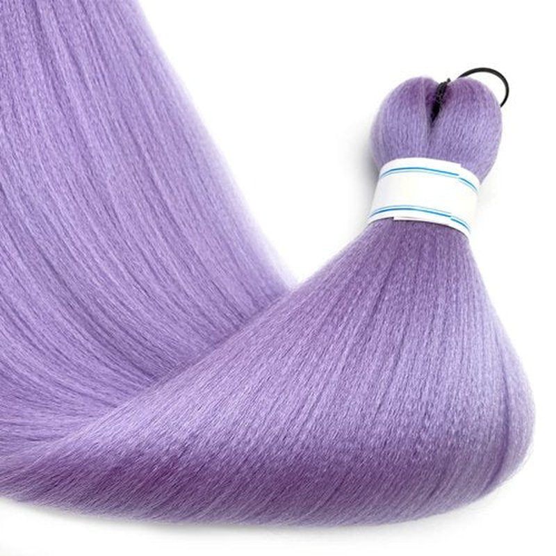 Purple Braiding Hair Pre Stretched Box Braids Hair Extension for Braiding 6 Packs