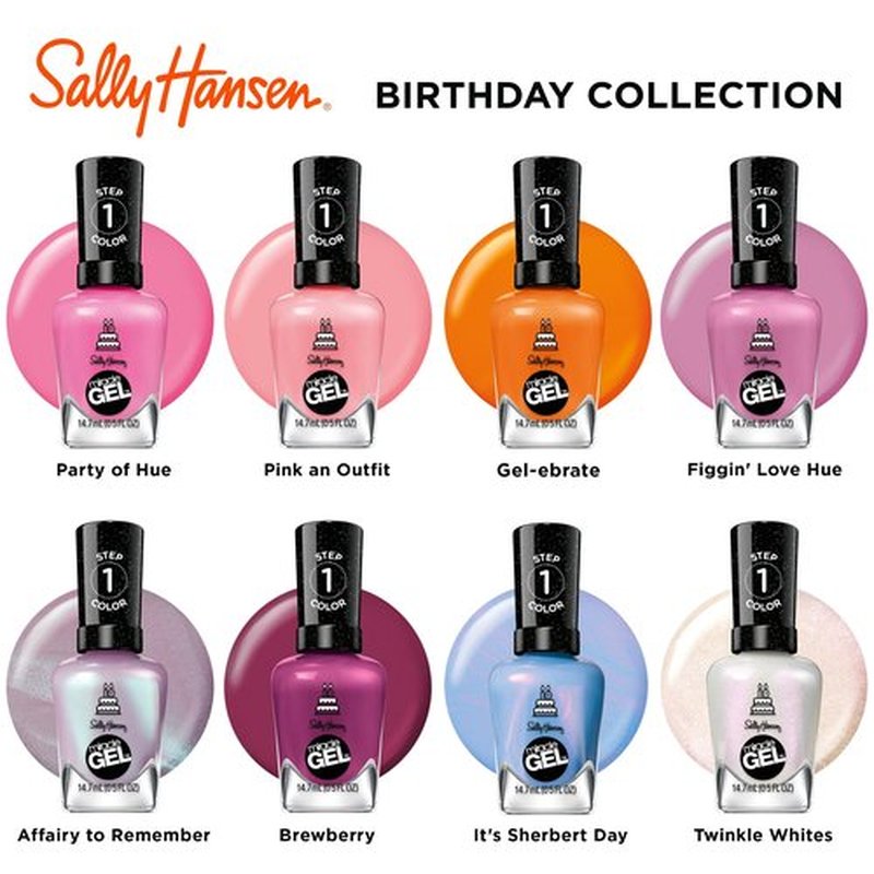 Sally Hansen Miracle Gel™, One Gel of a Party Friggin' Love Hue, Long Lasting, Gel-Like Formula, No UV Lamp Needed, Pink Nail Polish