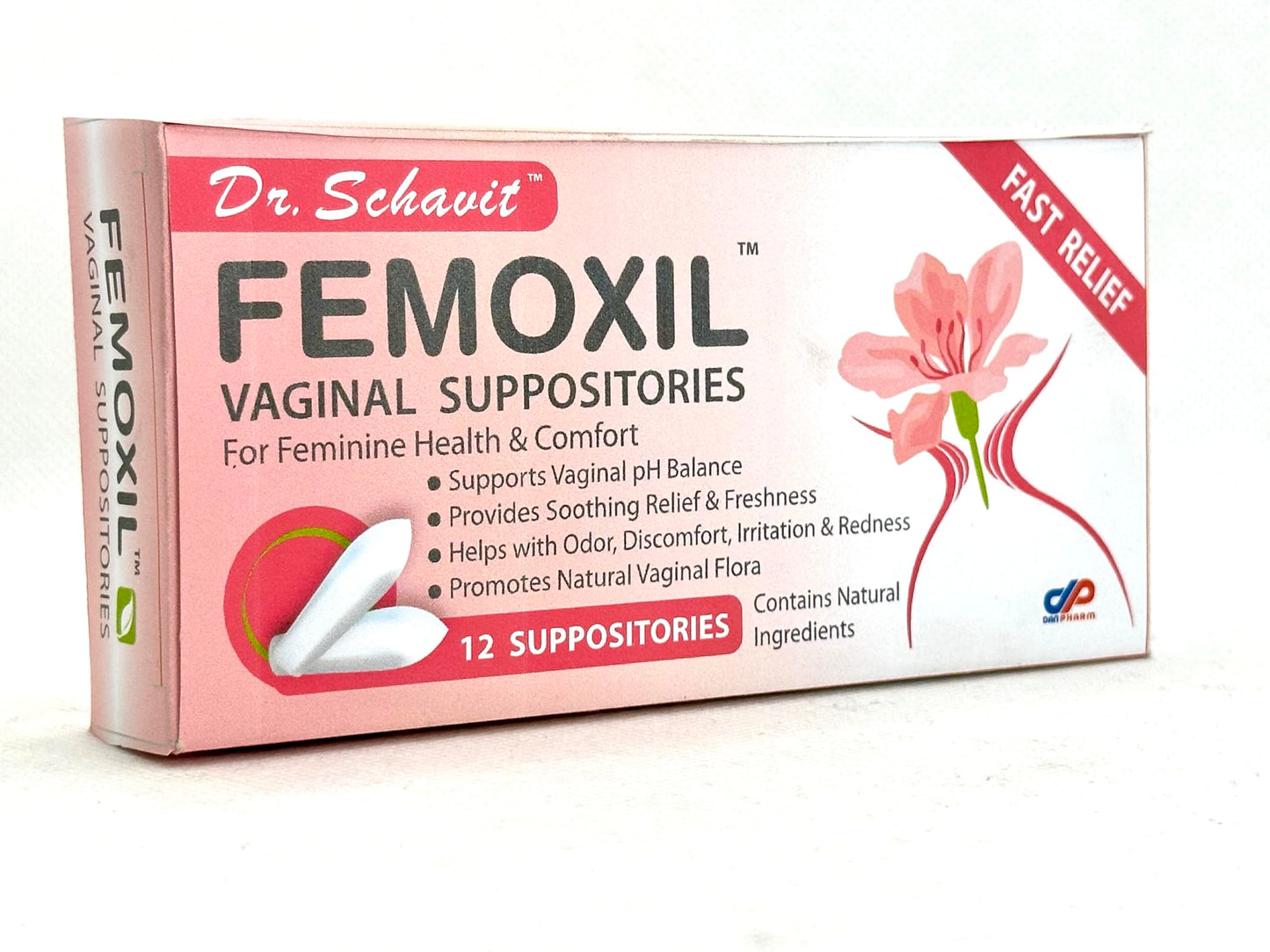 DR. SCHAVIT FEMOXIL Vaginal Suppositories - Natural Plant-Based Formula for Feminine Issue. All Natural Intimate Deodorant for Women. Restore Feminine pH Balance of The Vagina. Provides Fast Relief