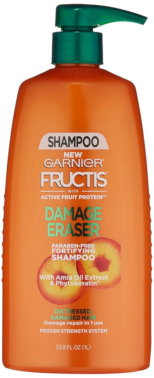 Garnier Fructis Damage Eraser Shampoo, Distressed, Damaged Hair, 33.8 fl. oz.
