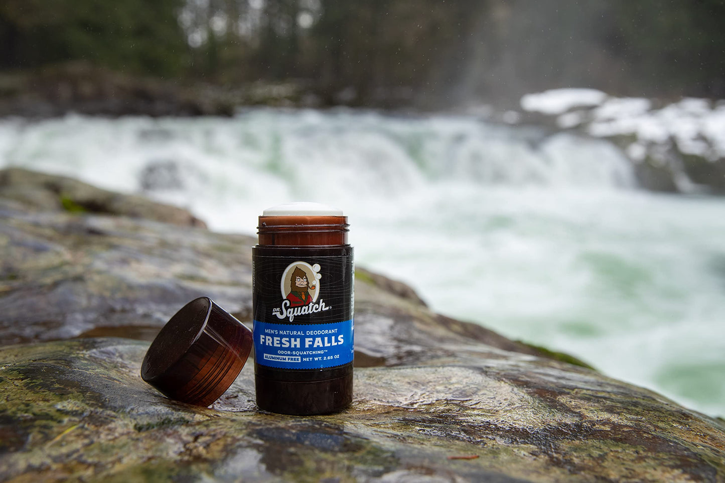 Dr. Squatch Natural Deodorant for Men - Odor-Squatching Aluminum Free - Fresh Falls (2.65 oz)