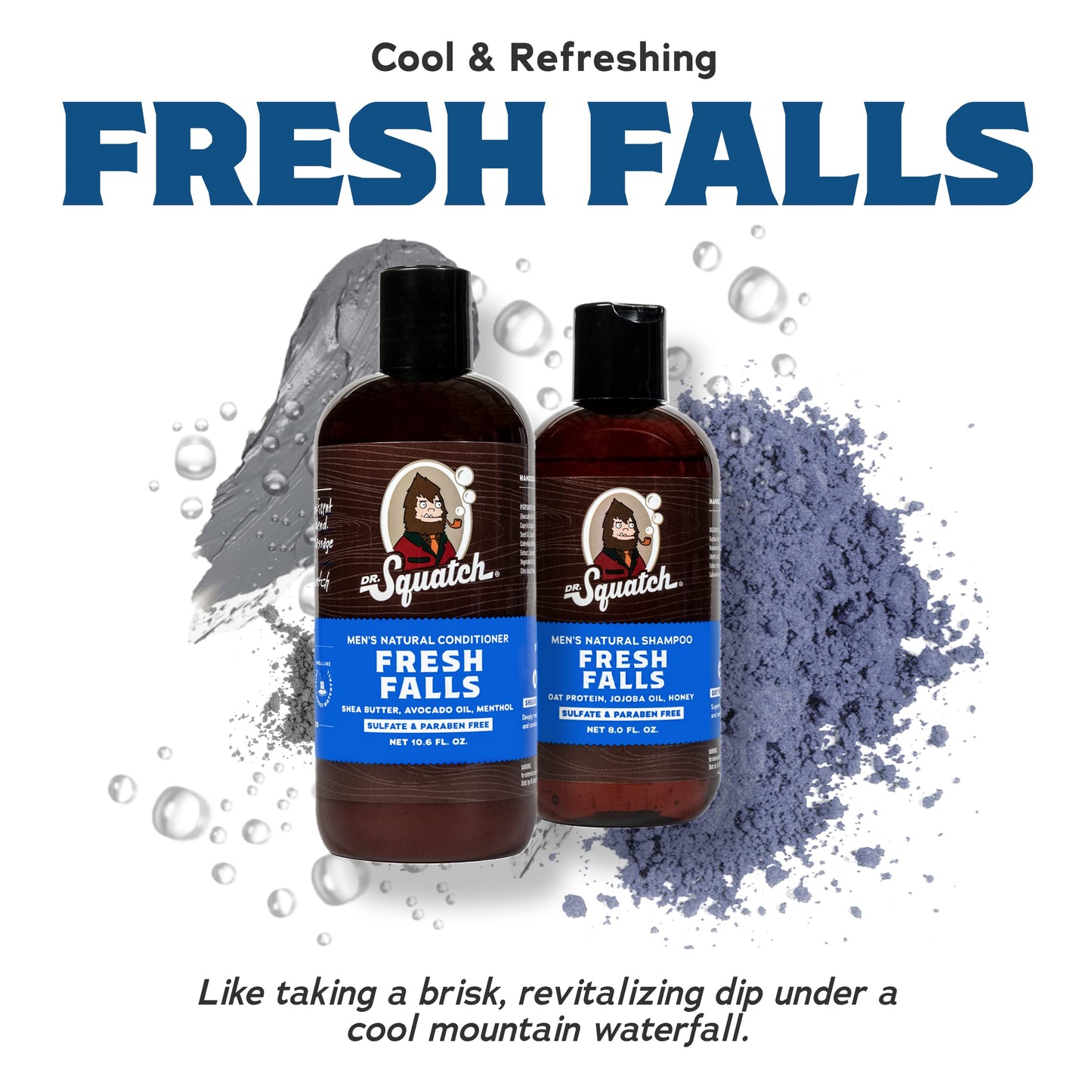 Dr. Squatch Men's Bar Soap Pack: Natural, Cool Fresh Aloe, Spearmint Basil, Eucalyptus Greek Yogurt Soaps, Fresh Falls Hair Care Shampoo and Conditioner
