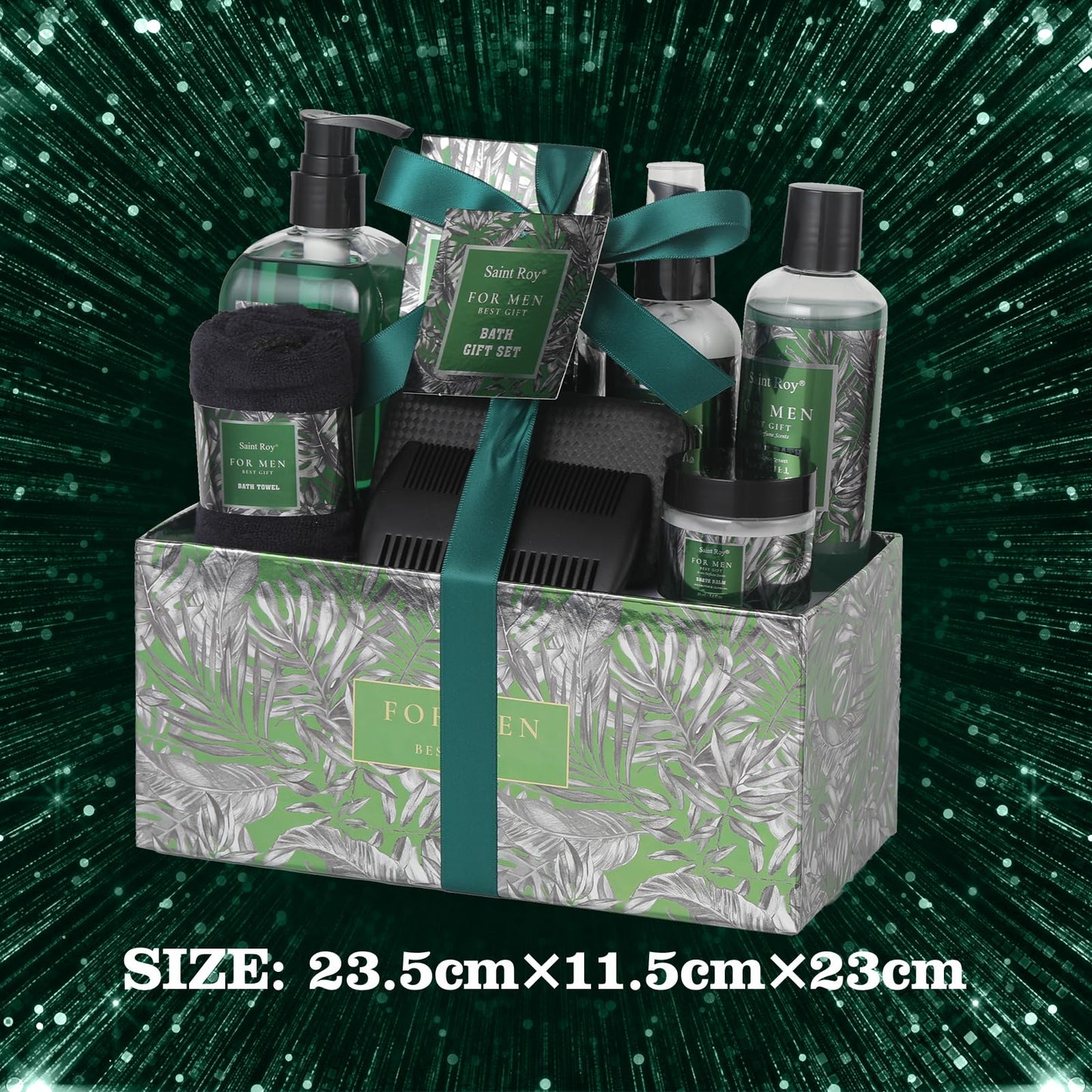 15 Pcs Fathers Day Gifts for Men Dad, Cedar & Bergamot Bath & Body Gift Basket, Face Skin Care Kit, Self-Care Gift, Beard Balm, Shower Gel Men Gift set, Birthday, Christmas, Mother, Husband