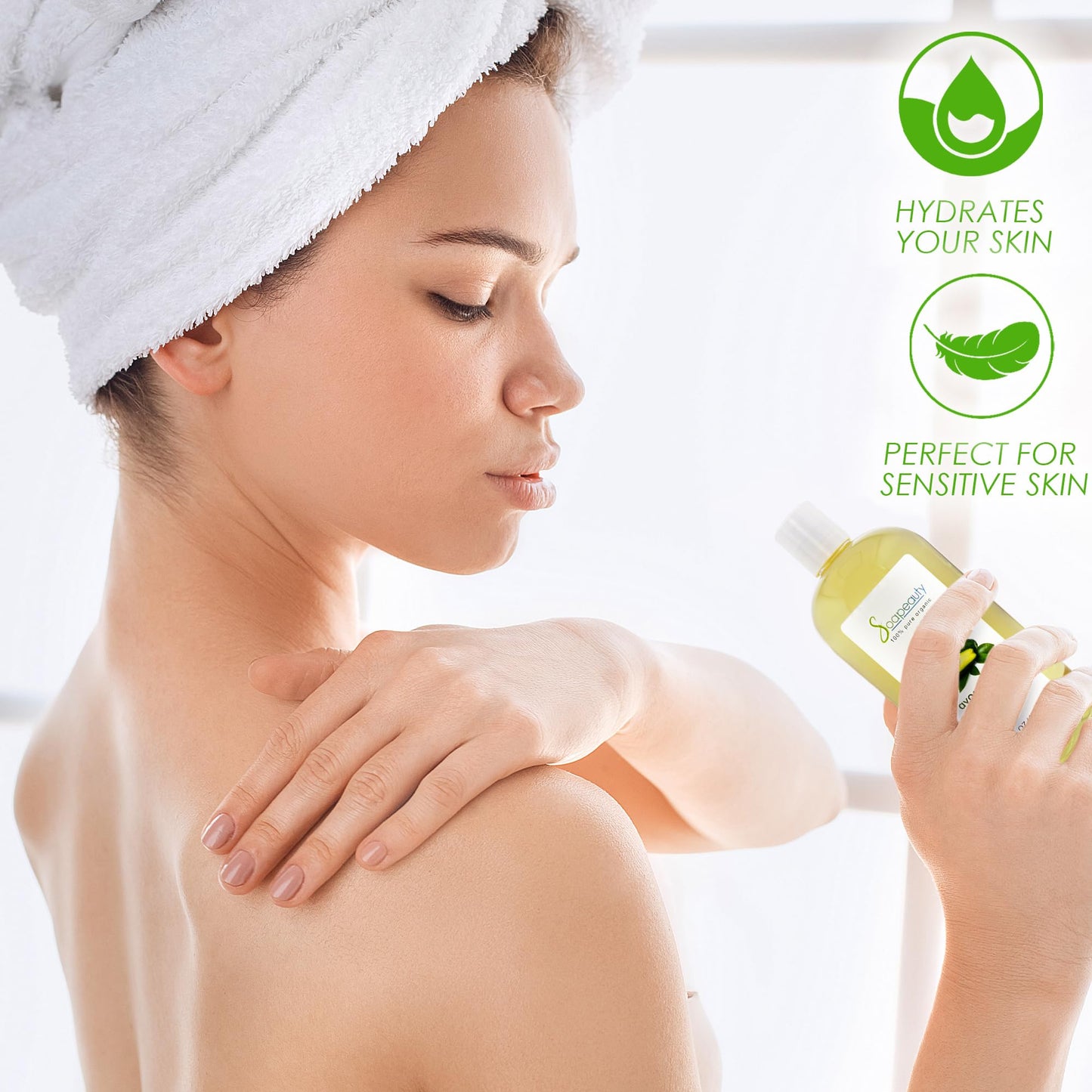 Soapeauty Avocado Oil for Skin & Hair - Cold Pressed - 100% Pure & Natural - Carrier Oil for Essential Oils - Massage Oil - 48 fl oz (3 X 16 fl oz)