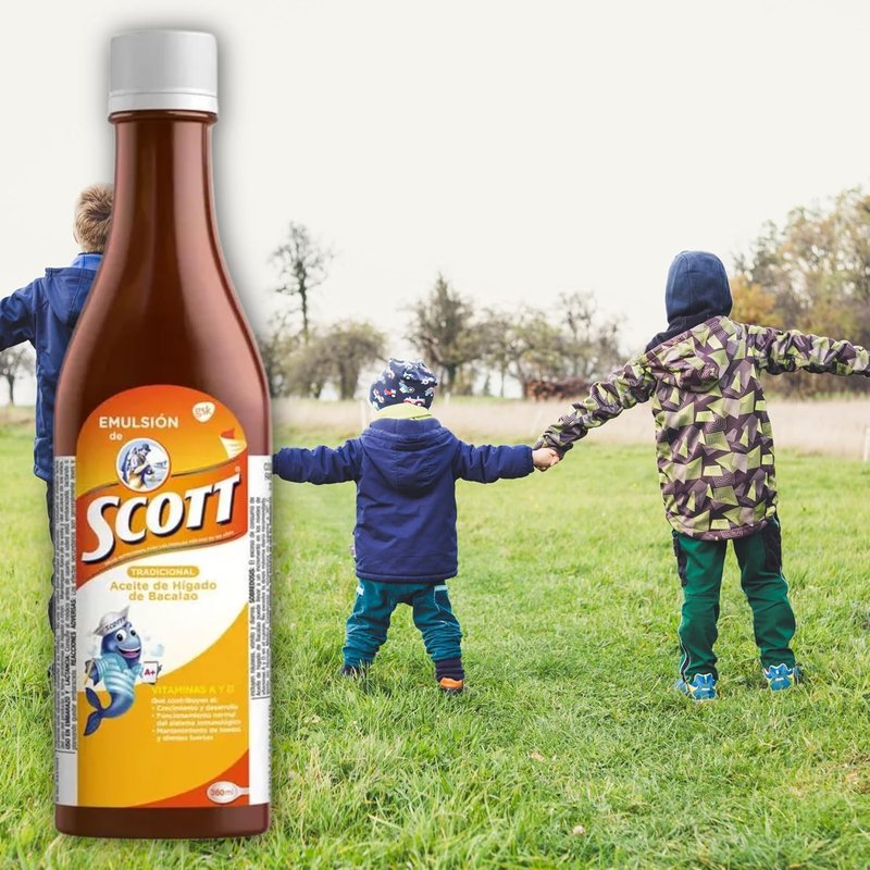 Emulsion de Scott Cod Liver Oil - Traditional Flavor, 2 Pack of 6.1 fl oz | Vitamin A & Calcium Dietary Supplement for Kids