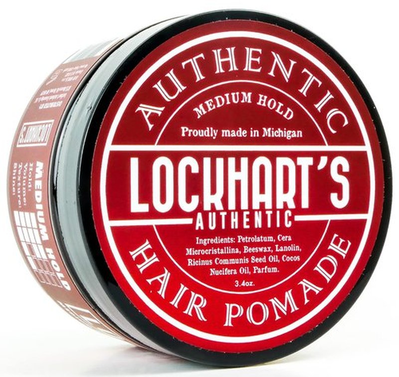 Lockhart’s Authentic Handcrafted Medium Hold Hair Pomade, Medium Shine, Sandalwood Vetiver Scent, 3.4oz