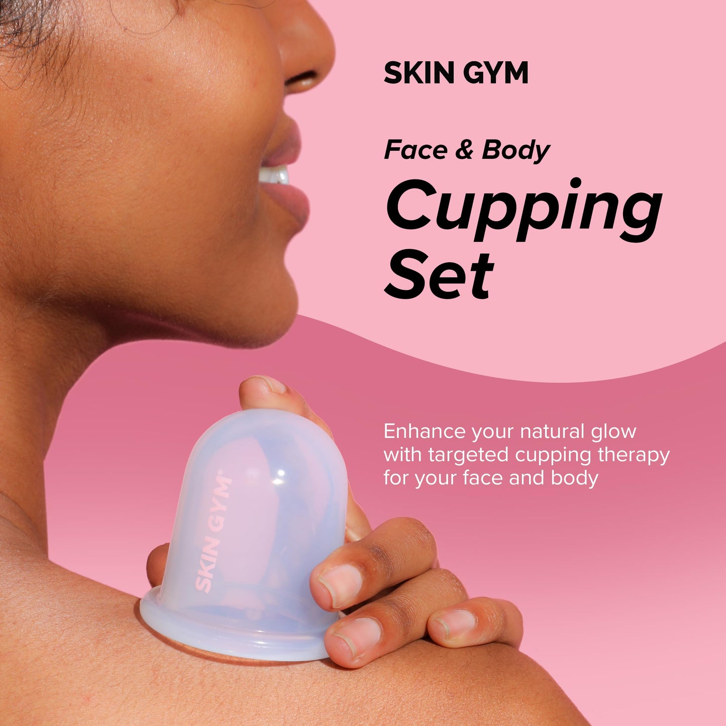 SKIN GYM Face & Body Cupping Set, Silicone Cups for Lymphatic Massage, Sculpting, Cellulite & Facial Massage | 7 Piece Kit