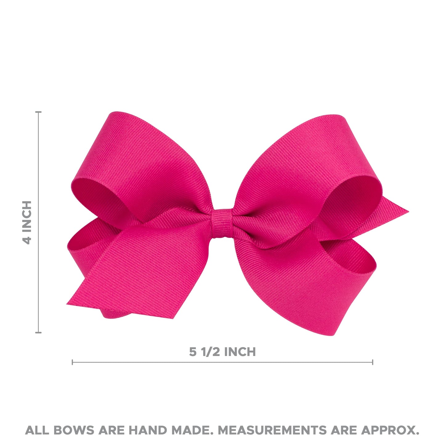 Wee Ones Girls' Classic Grosgrain Hair Bow on a Wrapped Headband, Stylish For All Hair Types, Small King Bow, Hot Pink