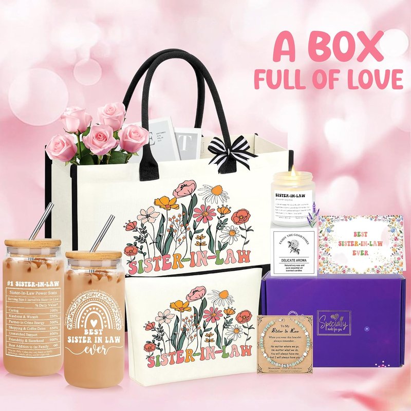 Sister In Law Gifts - Unique Birthday & Holiday Gift Basket Set of 6 | Thoughtful Presents for Any Occasion