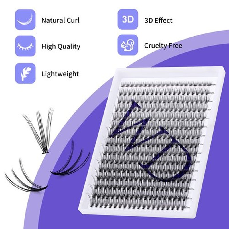 Individual Lashes Eyelash Clusters 300PCS Lash Clusters Extensions Large Quantity Clusters Comfortable Lashes Thin Band Eyelashes Extension Soft Clusters Eyelashes(300PCS-20D-0.07C,8-16mm Mixed Tray)
