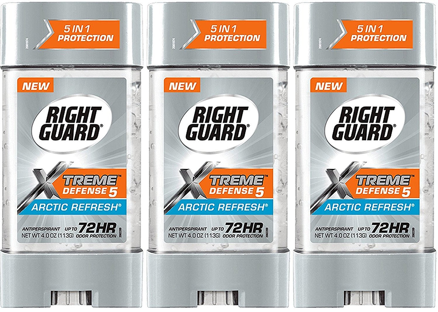 Right Guard Total Defense 5 Power Gel, Antiperspirant and Deodorant, Artic Refresh 4 Ounce (Pack of 3)