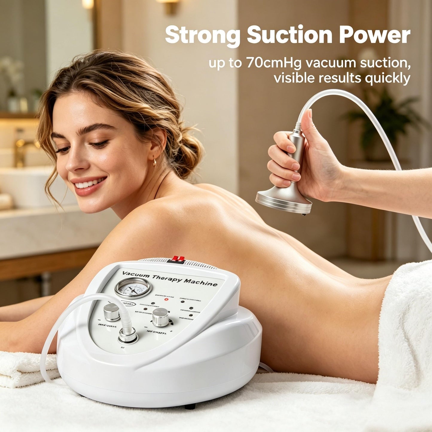 SHZICMY Body Massage Cupping Machine Vacuum Therapy Massage Body Shaping Skin Rejuvenation Machine with 24 Cups and 3 Heads for Salon SPA, Back, Face