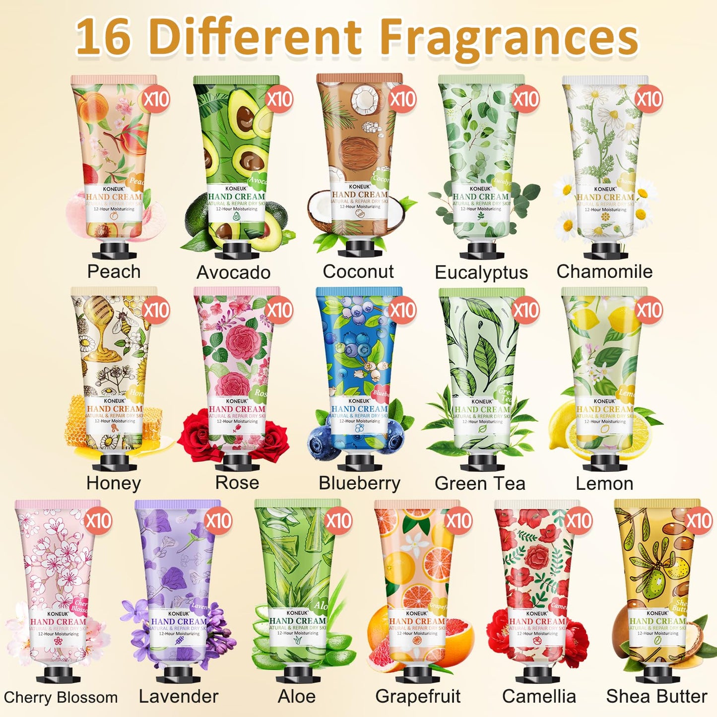 KONEUK 160 Pack Hand Cream Gifts Set, Graduation Gifts, Thank You Gifts, Bridesmaid Gifts, Birthday Gifts and Wedding Favors, Bulk Hand Lotion Travel Size for Dry Cracked Hands