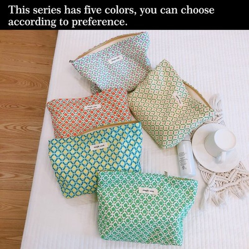 STARDW Flower Cosmetic Bags Makeup Bags for Women and Girls,Travel Makeup Bag Large Capacity Canvas Makeup Bag,Makeup Organizer Bag Zipper Pouch (Yellow Floral)