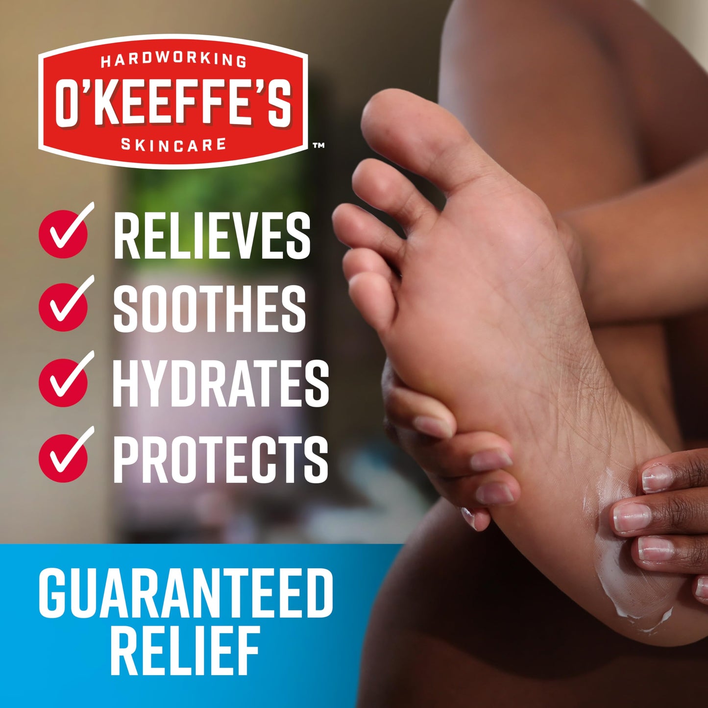O'Keeffe's for Healthy Feet Pain Relief Skin Protectant Cream; 3 Ounce Tube (Pack of 1); Foot Pain Relief Cream; Cooling Foot Cream