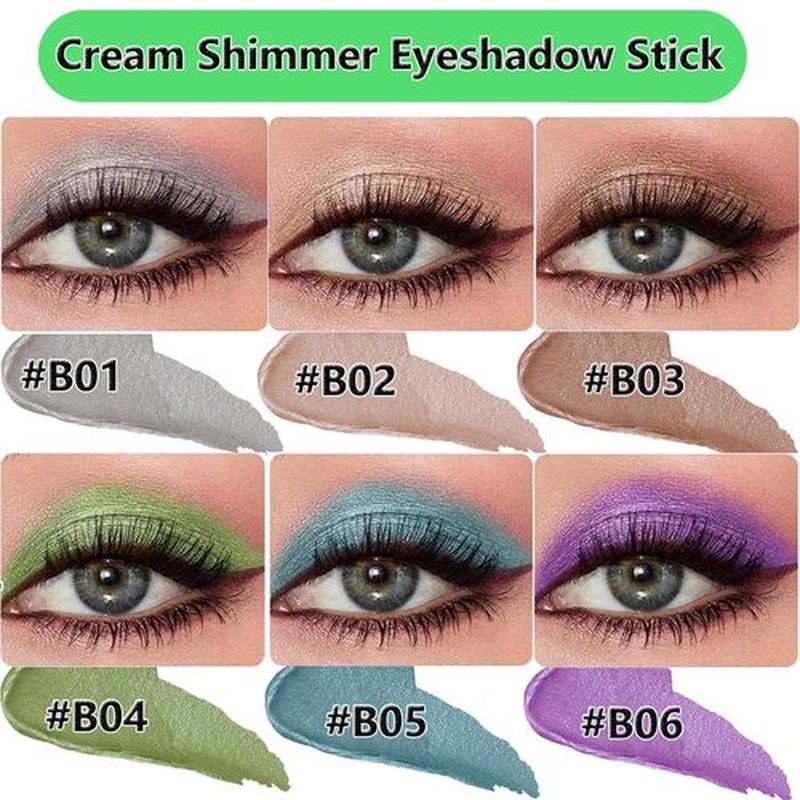 Daeuwiutr Eyeshadow Stick Highlighter Eye Liner,Eye Brightener Stick, Shimmer Creamy Eye Shadow Sticks, Waterproof Eyeshadow Pencil Long Lasting Eye Shadow Makeup #A01 Gray Silver