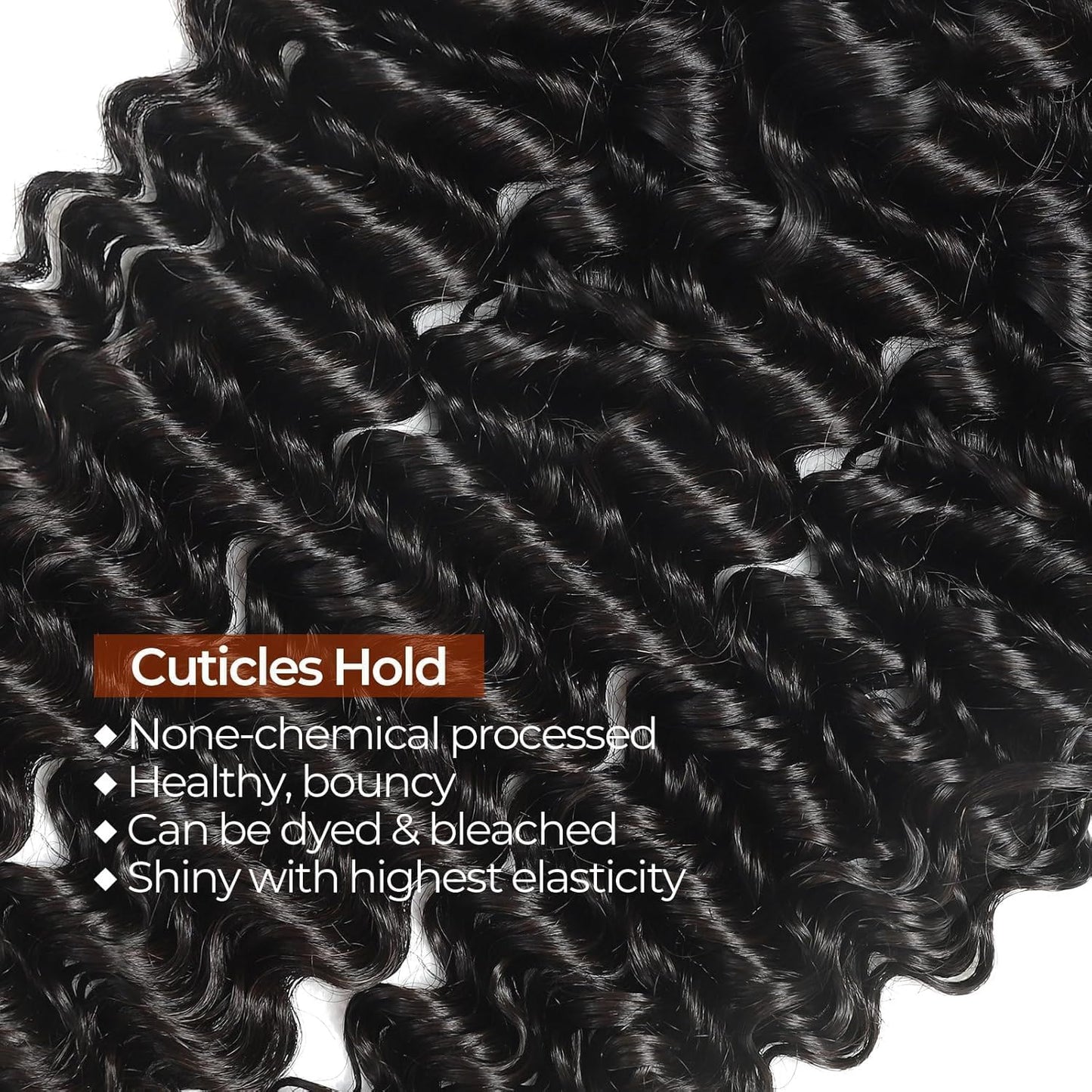 Deep Wave Bundles Human Hair Brazilian Virgin Hair Weave 3 Bundles Deep Curly 12A Grade Unprocessed Human Hair Extensions Natural Black 100g/pc (Deep Wave Bundles Human Hair, 24 26 28)