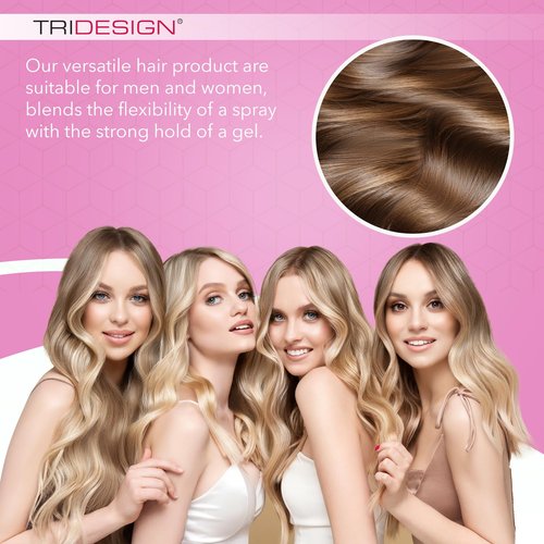 TRI Design Aerogel Hairspray - Non-Toxic Hair Finishing Spray for Styling, Volumizing and Holding Curly Hair with Flexible Hold - For Women and Men - Pack of 4 (10.5 oz)