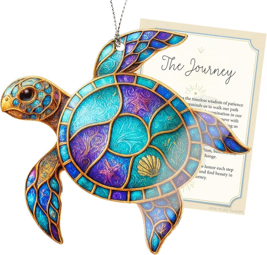 Sea Turtle Christmas Ornaments | Unique Suncatcher Gift for Sea Lovers - Perfect for Women & Moms