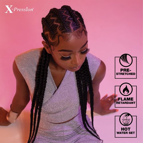 Sensationnel Xpression prestretched braiding hair - 3x xpression 58inch kanekalon fiber flame retardant smooth yaki braid - 3x x-pression 58 inch (1 pack, M27/613)