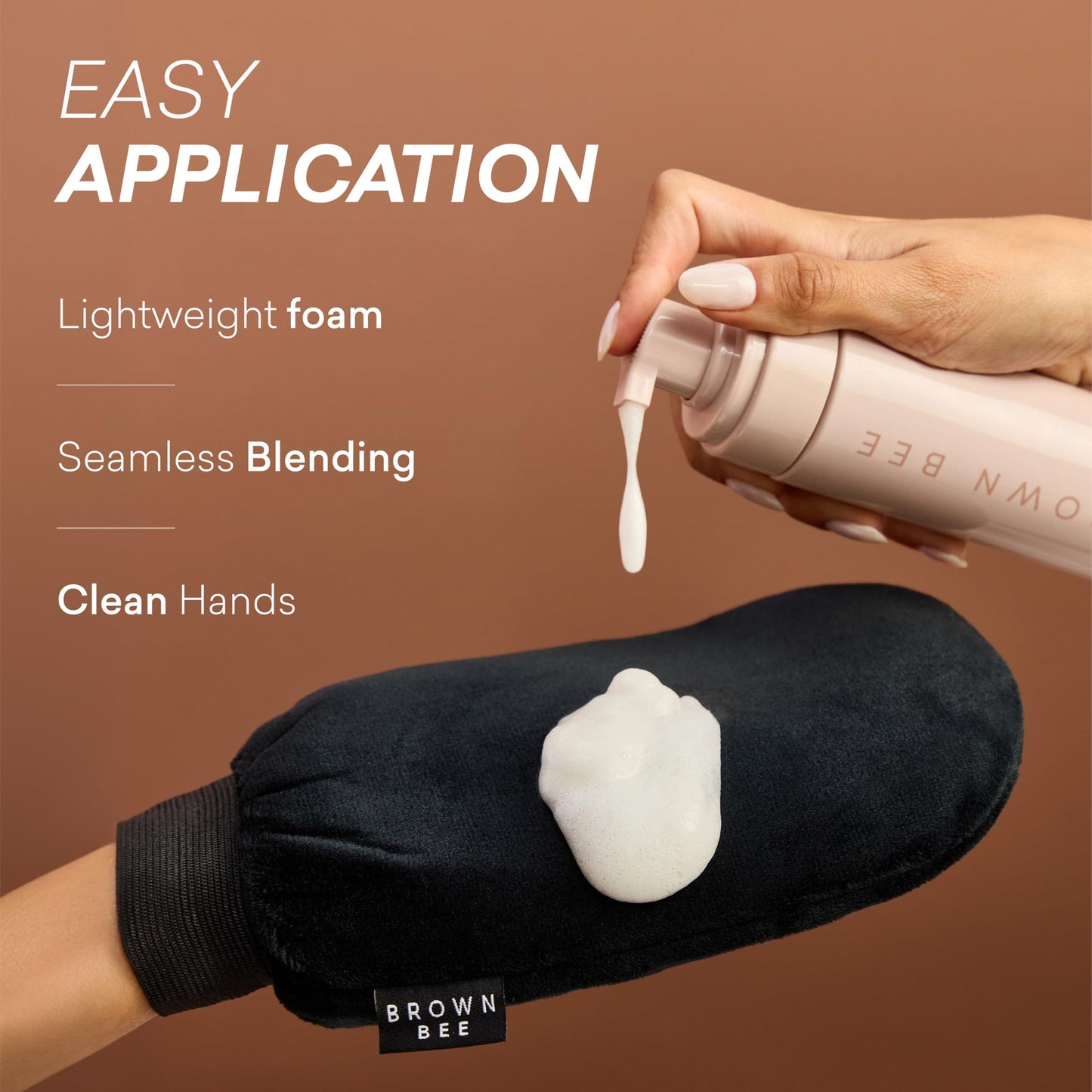 Brown Bee Self Tanning Application Mitt – Reusable Microfiber Mitt for Streak-Free Self Tanner, Even Bronze & Clean Hands