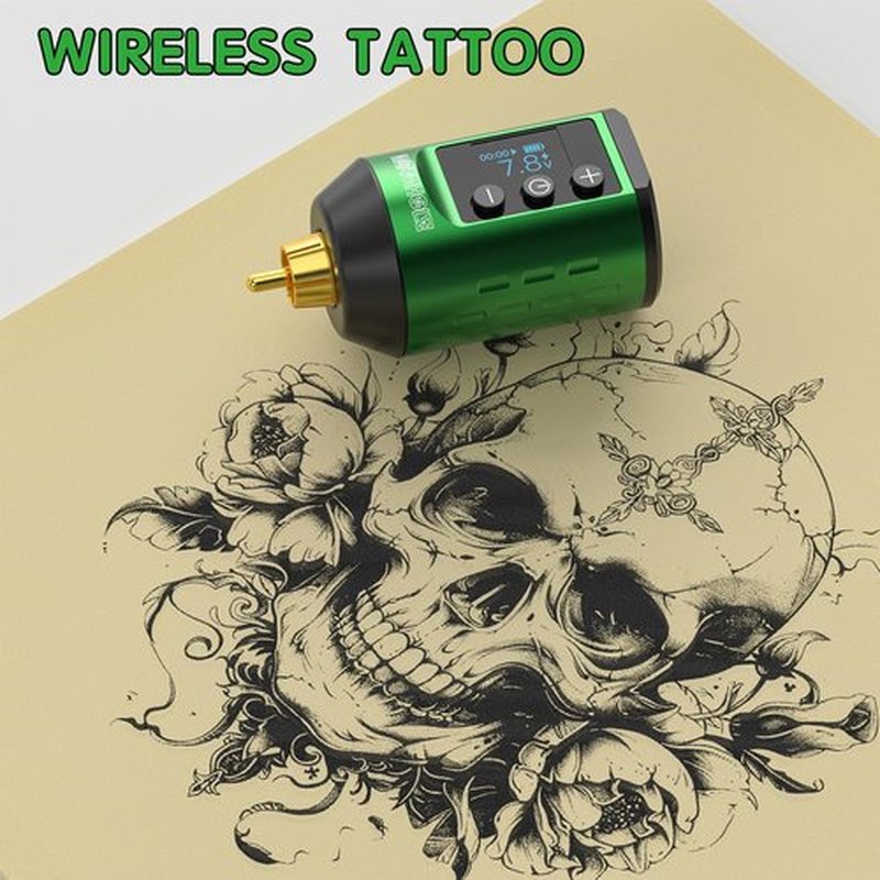 Wireless Tattoo Battery Pack, Rechargeable Cordless Tattoo Power Supply Portable RCA Lithium Battery Pack 1500mAh Capacity with LED Digital Display for Tattoo Pen Rotary Tattoo Machine WB11-C