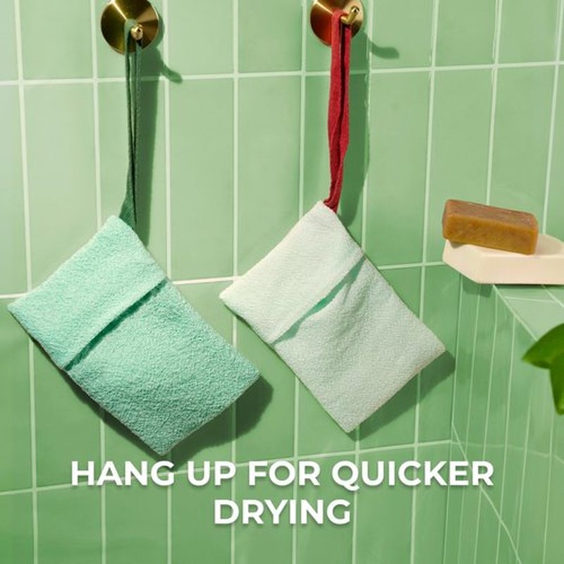 ZOMCHI 2 Pieces Bar Soap Saver Bags with Different Roughness, Exfoliating Soap Bags for Body Wash, Foaming Soap Holder for Shower (Mint)