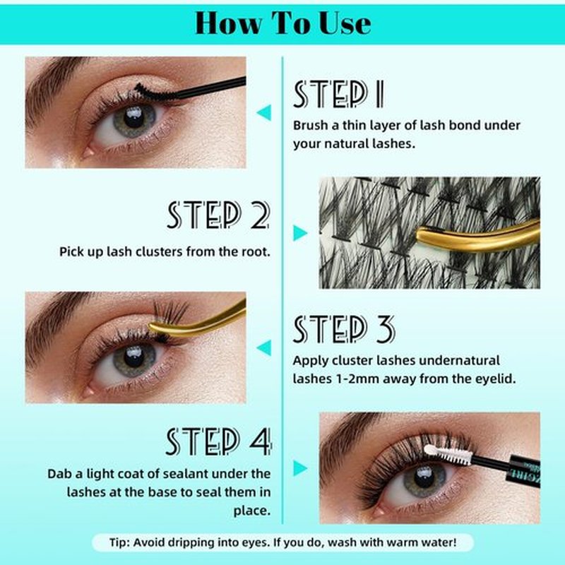 Natural Lash Clusters Left&Right Eyelash Clusters 280pcs C Curl Wispy Cluster Lashes DIY Individual Lashes Extension Thin Band Cluster Eyelashes Extensions(30D+40D)