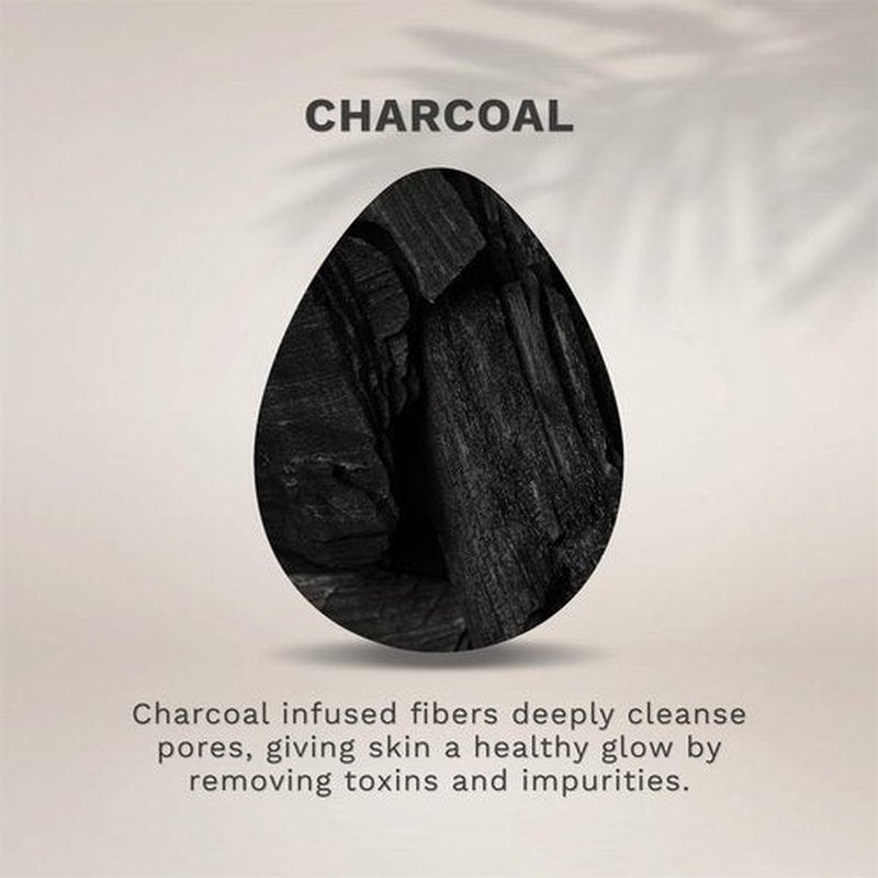 KOL Face Scrubber, Charcoal Infused Exfoliating Facial Cleansing Pads, Disposable Exfoliator Face Sponge for Daily Face Cleaning and Makeup Removal, 8 Count