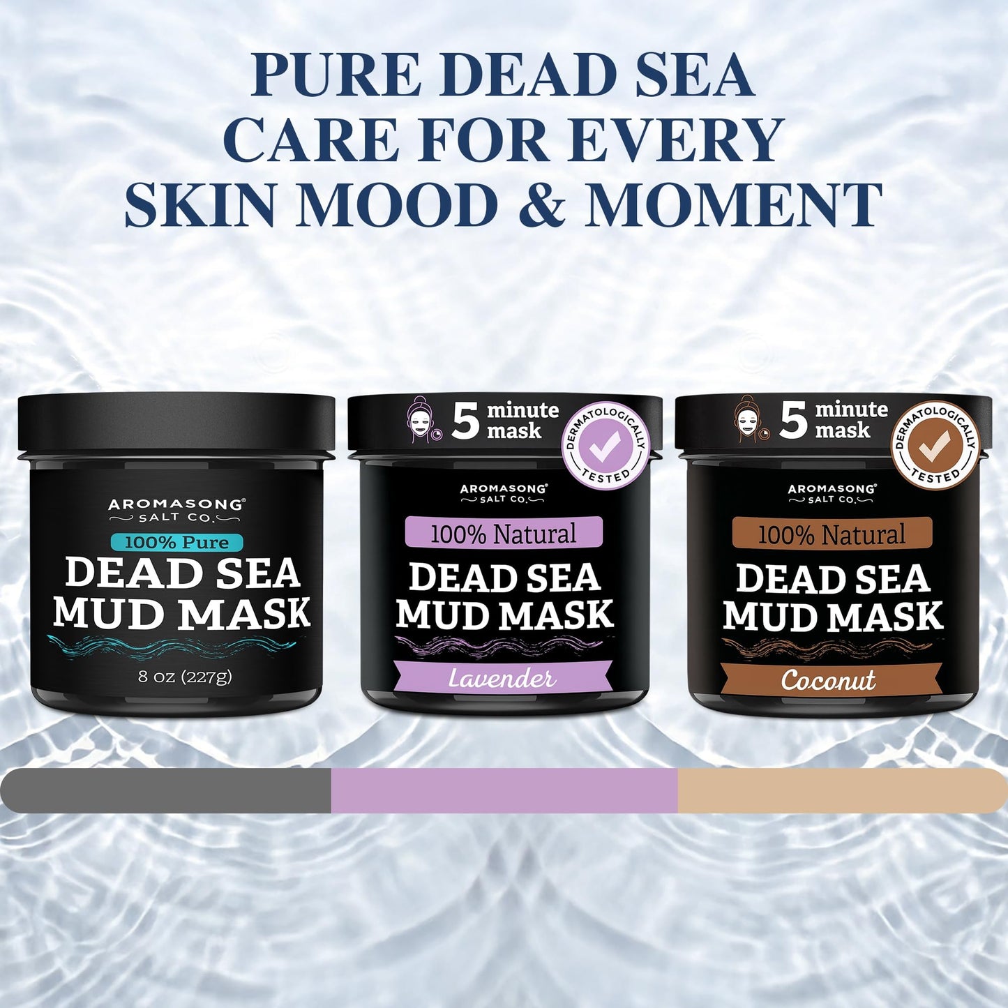 Aromasong Dead Sea Mud Mask with Coconut Oil – 100% Natural Mineral Mud for Face & Body – Hydrating Clay Mask for Pore Cleansing, Acne & Blackhead Removal, Anti-Aging, Firming & Detox