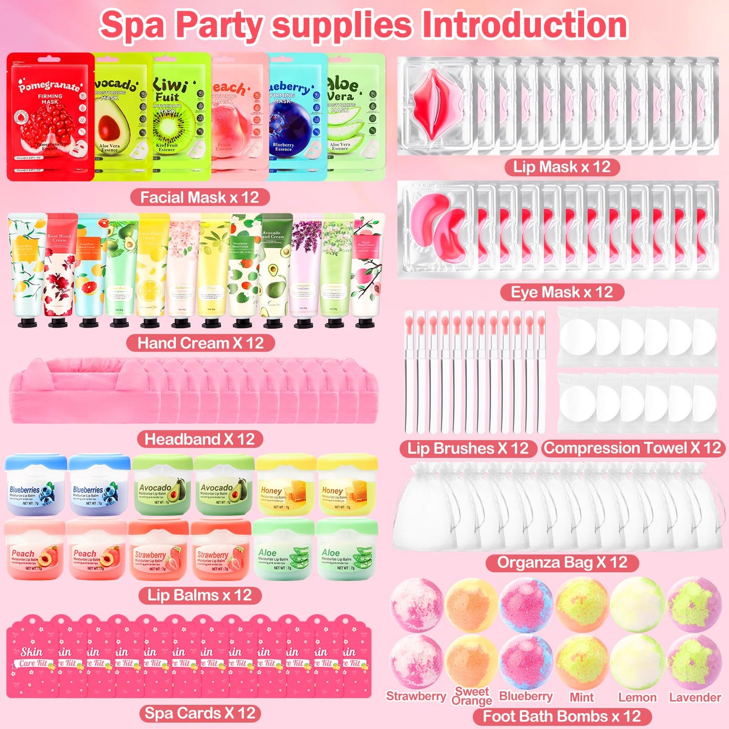 132 PCS Spa Party Supplies for Girls