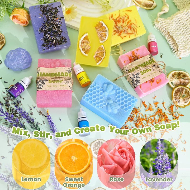 DIY Soap Making Kit - Complete Supplies with Shea Butter & Silicone Molds | Perfect Gift for Beginners