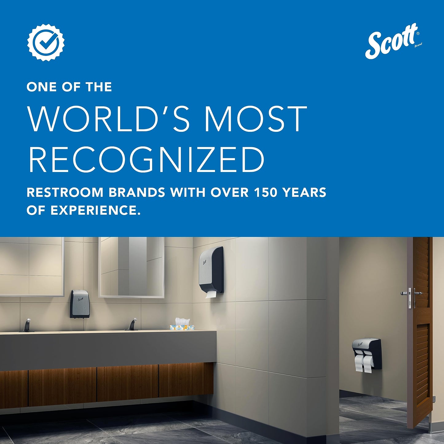 Scott Professional Coreless Standard Roll Toilet Paper Dispenser (09604), Black, Holds 2 Rolls, Wall Mounted, Commercial Grade (Qty 1)