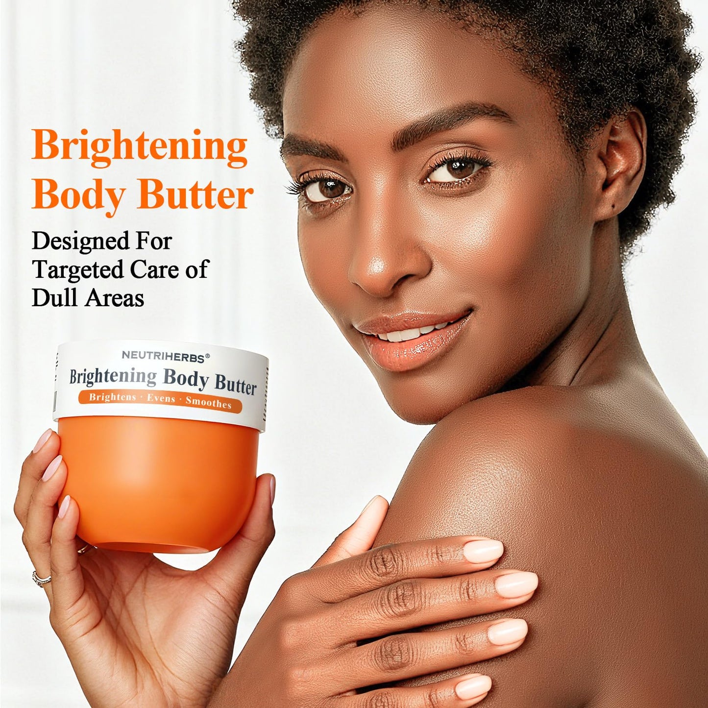 Neutriherbs Brightening Body Butter 280G – Moisturising Body and Radiant Dull Skin Body Cream for Dark Underarms, Knees & Elbows – Niacinamide, Arbutin & Shea Butter Dry Skin Moisturiser