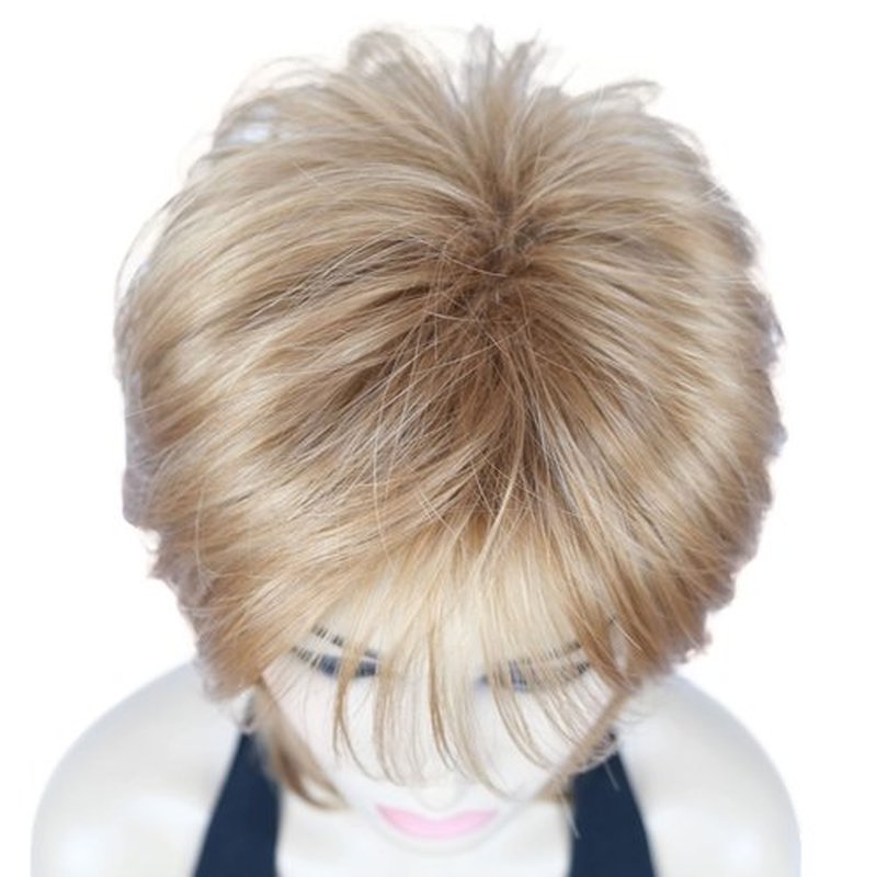 Lydell 16" Long Straight Wigs Soft Shaggy Layered Wigs Classic Cap Full Synthetic Hairpieces (19 Light Strawberry Blonde)