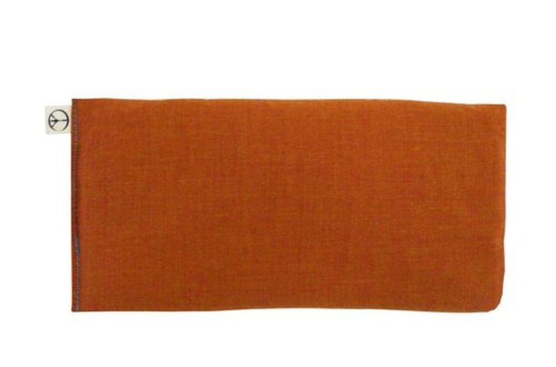 Peacegoods SCENTED Lavender Flax Seed Eye Pillow - 4 x 8.5 - Soft & Soothing Cotton - Naturally Calming Colors - terracotta orange apricot