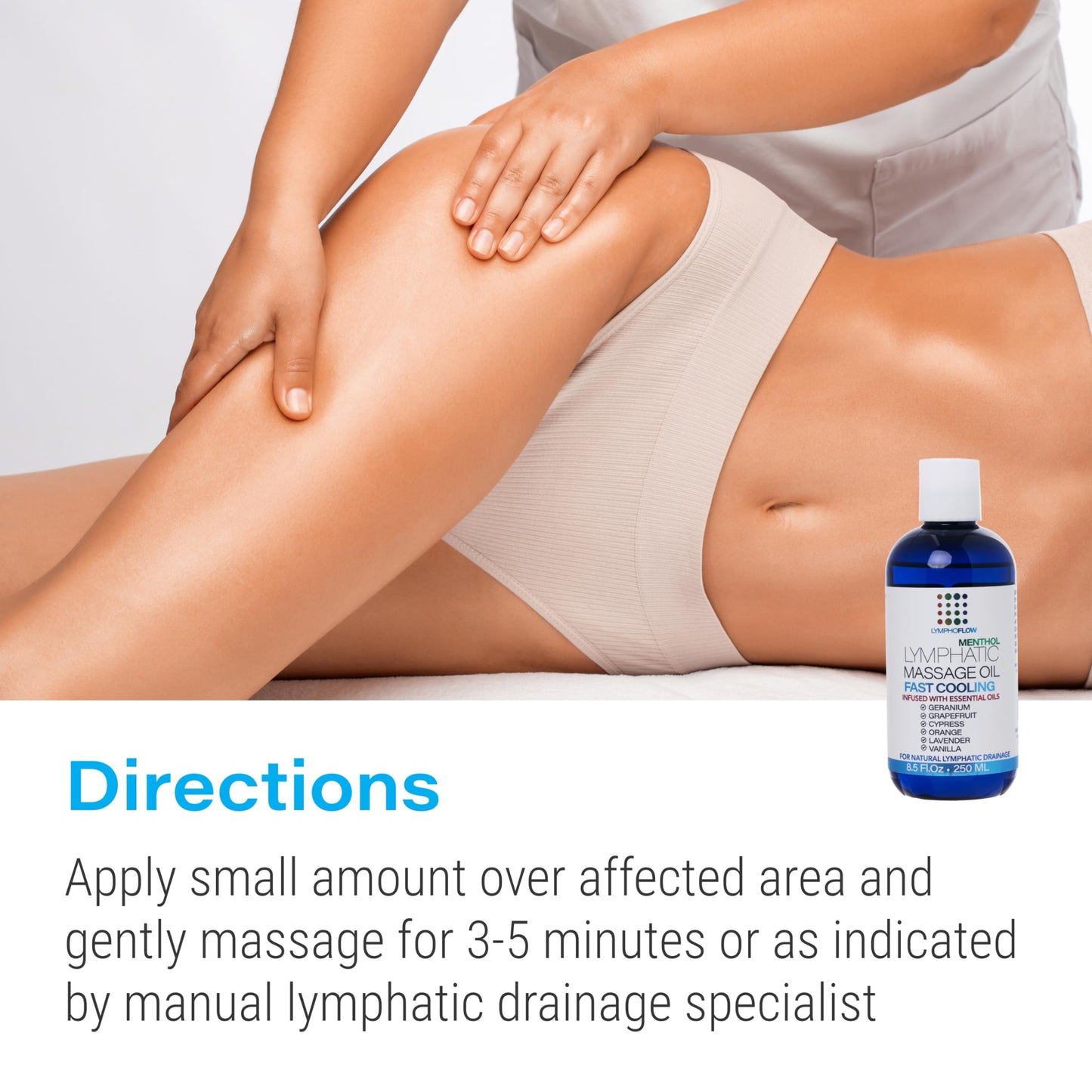 Bruizex Lymphatic Drainage Massage Oil with Arnica & Menthol for After Procedure Body Care & Lymphatic Drainage Massager, Liposuction, 360 Lipo, BBL, Tummy Tuck Body Massage, Cooling Formula - 8.5 Oz
