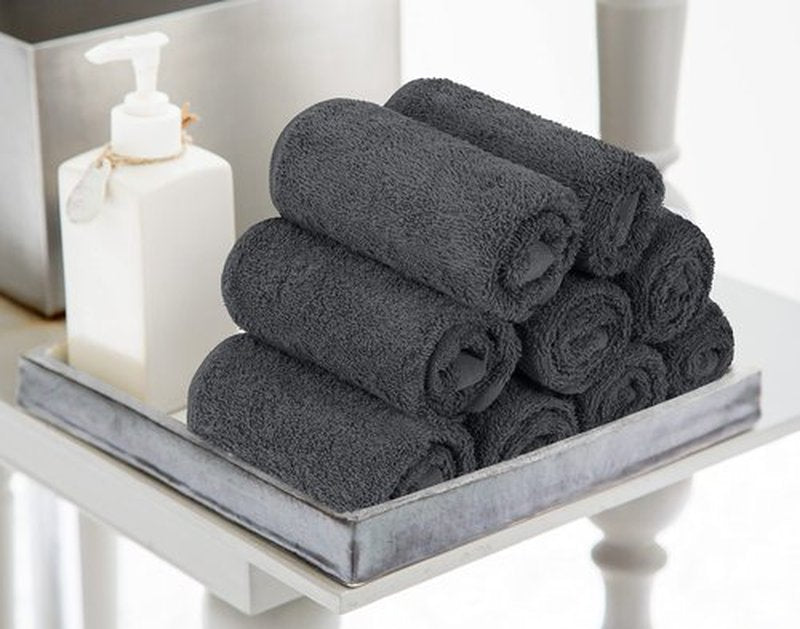 Utopia Towels 24 Pack Cotton Washcloths Set - 100% Ring Spun Cotton, Premium Quality Flannel Face Cloths, Highly Absorbent and Soft Feel Fingertip Towels (Grey)