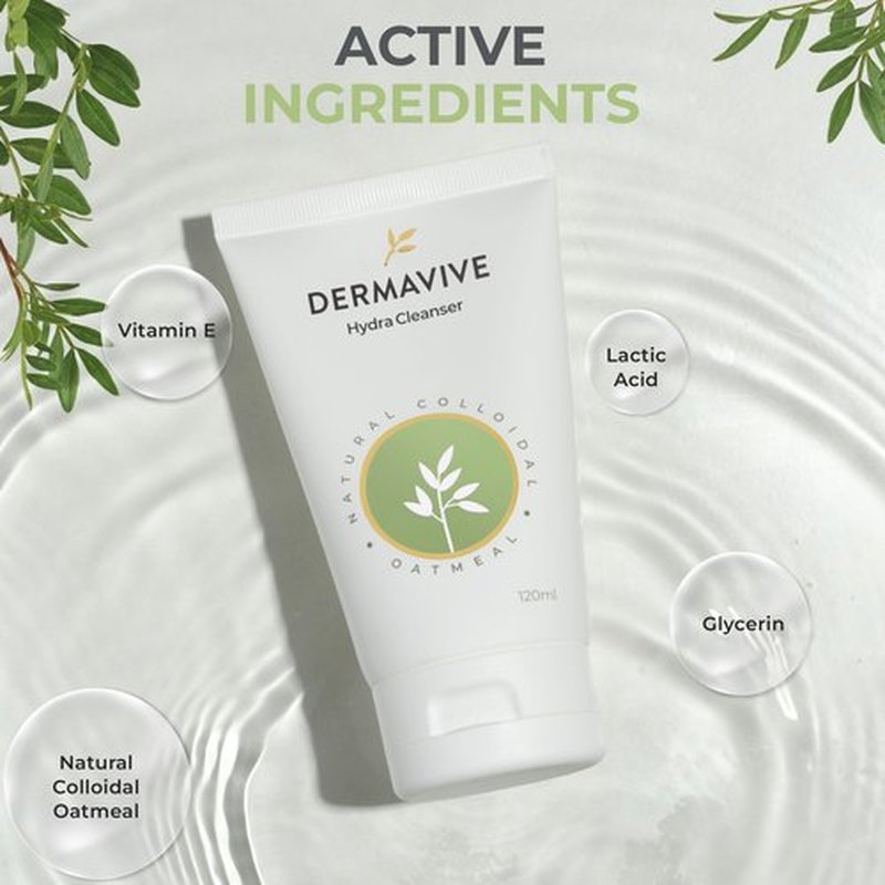Dermavive Hydra Facial Cleanser (4.05 Oz) Refreshing, Deep Cleansing Daily Face Wash for Women & Men | PH Balanced, Gentle Face Cleanser Face Wash for Dry Skin, All Skin Types | Hydrating Facial Wash