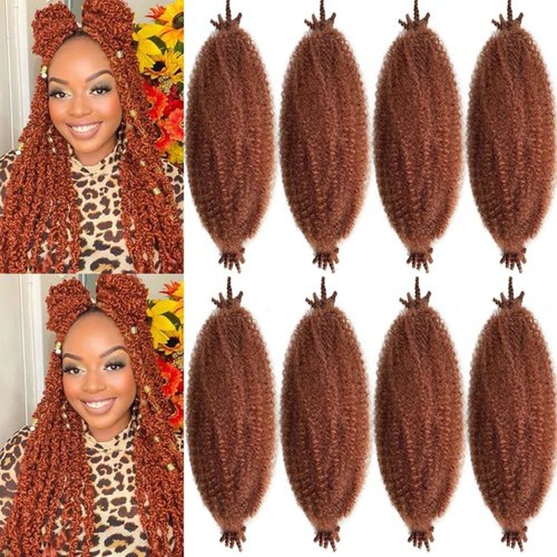 350 Wrapping Hair for Soft Locs 12 Inch Cuban Twist Hair Red Copper Springy Afro Twist Hair 8 Packs Spring Twist Hair Gingger Synthetic Pre-Fluffed Kinky Curly Braiding Hair for Passion Twist Hair