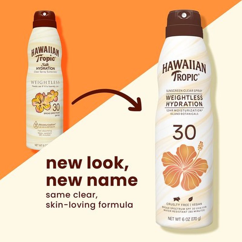 Hawaiian Tropic Weightless Hydration Clear Spray Sunscreen SPF 30 & Everyday Active Spray Sunscreen SPF 50, 6oz | Hawaiian Tropic Sunscreen SPF 50, Sunblock, Oxybenzone No Sunscreen