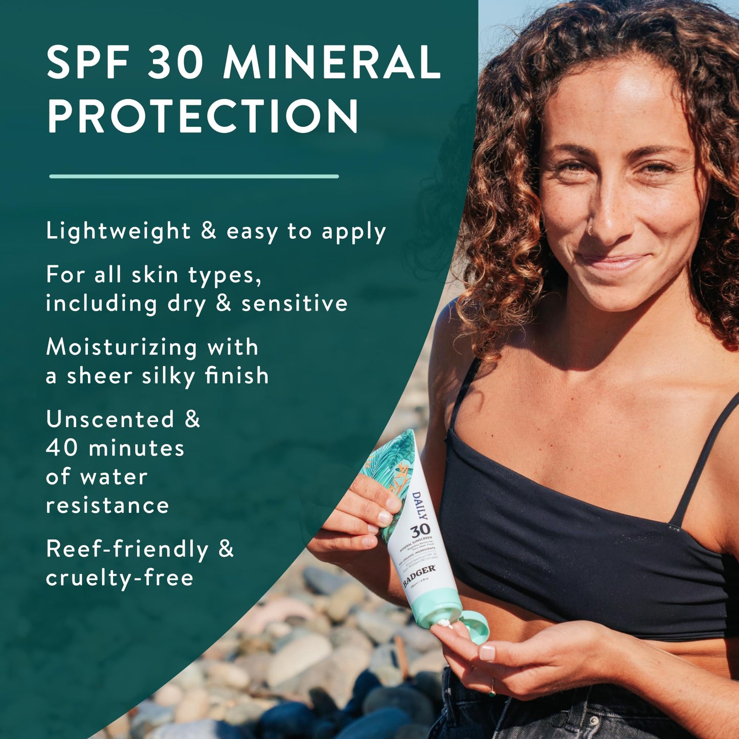 Badger Mineral Daily and Face Sunscreen Combo, SPF 30 Lightweight Organic Mineral Sunscreens with Zinc Oxide, Hydrating Everyday Sunscreen Lotions for Face & Body, Vegan & Unscented, 2-Pack