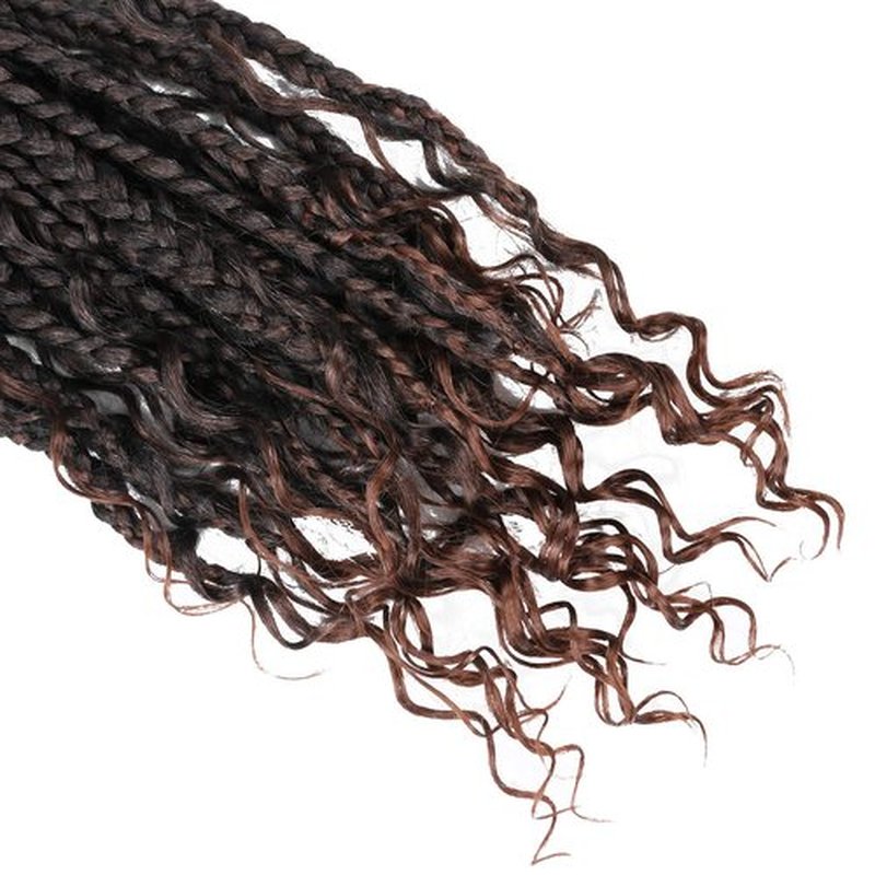 8 Pack Bohomian Box Braids Crochet Hair 12 Inch Crochet Box Braids Curly Ends Goddess Box Braids Crochet Hair Boho Box Braids Crochet Hair for Black Women Synthetic Hair Extensions T30