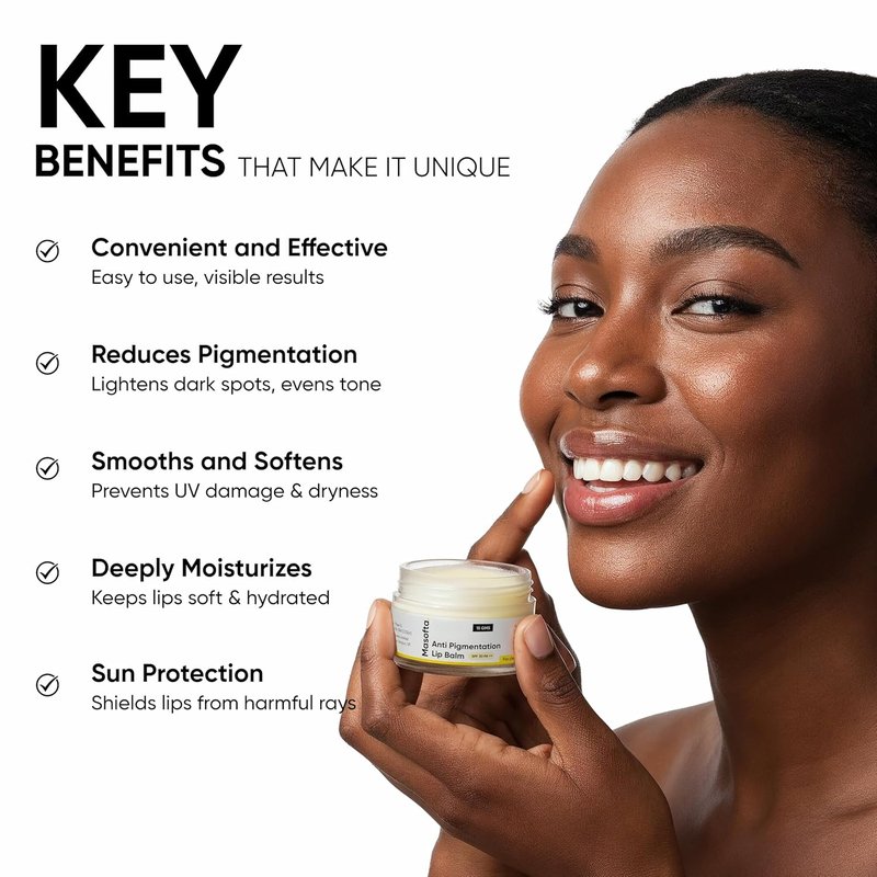 Shea Butter Lip Balm with Kojic Acid & Alpha Arbutin - Smooth, Hydrated Lips | SPF 30, 0.52 oz