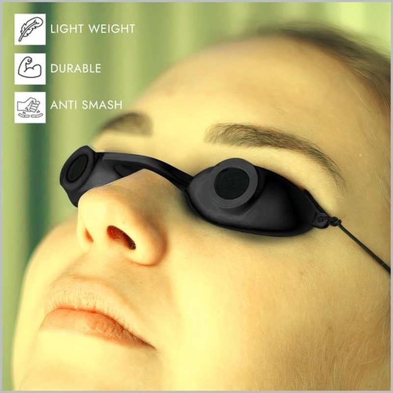 EVO FLEX Sunnies Flexible Tanning Bed Goggles UV Eye Protection Glasses 4 Pack (Black), FDA Compliant