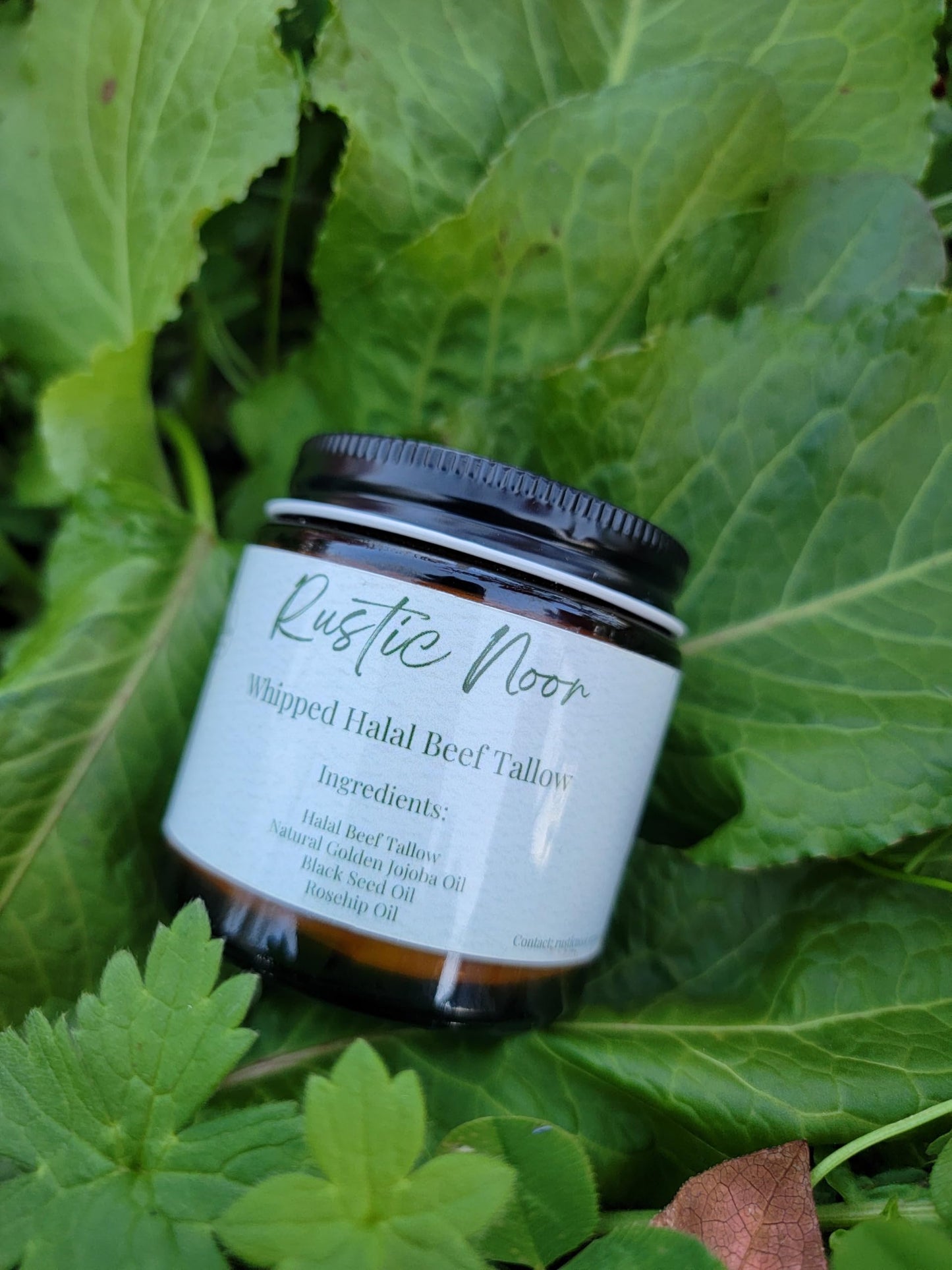 Rustic Noor - 100% Halal Beef Tallow Cream for Skin, Face, & Body. Whipped Moisturizer - 2oz Jar (Handmade in Upstate NY) (2 oz, Unscented)