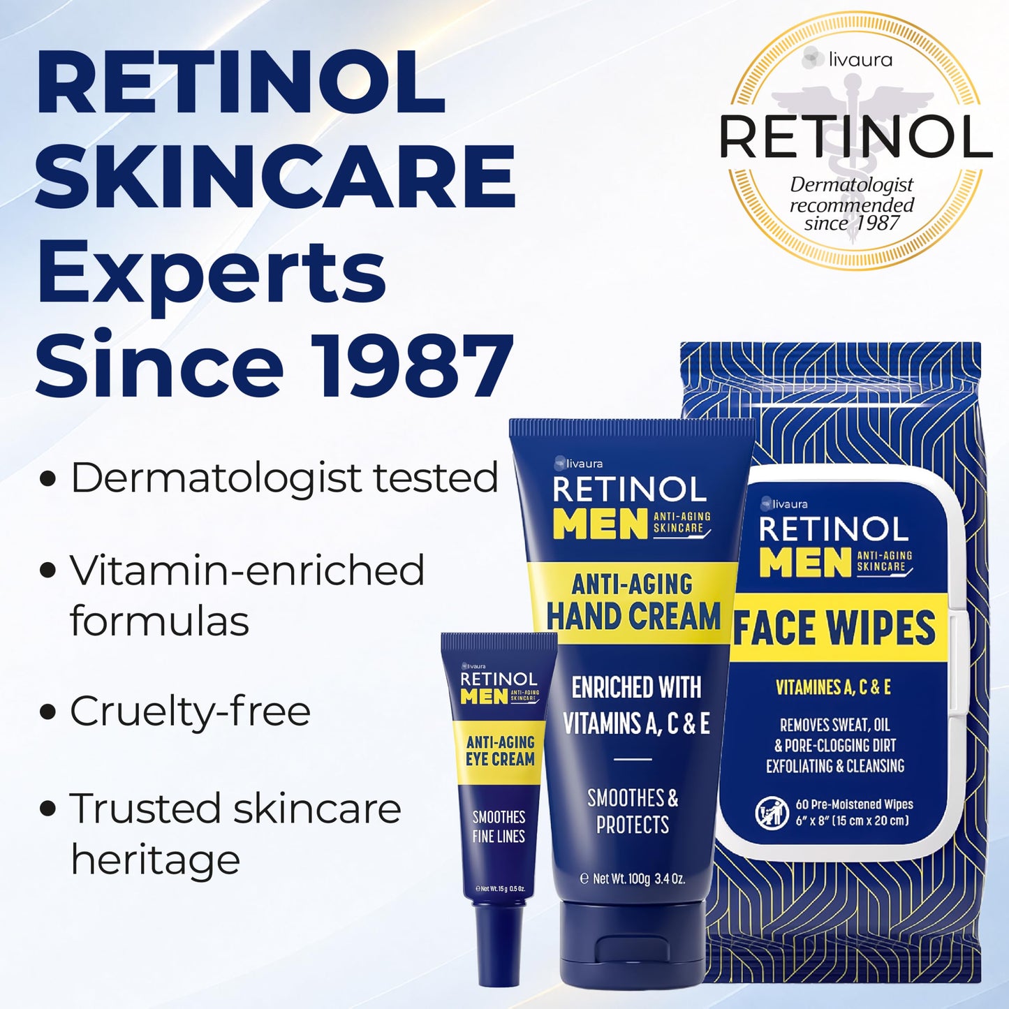 LIVAURA Retinol Face Wash for Men - Gentle Daily Gel Cleanser for Oily Skin