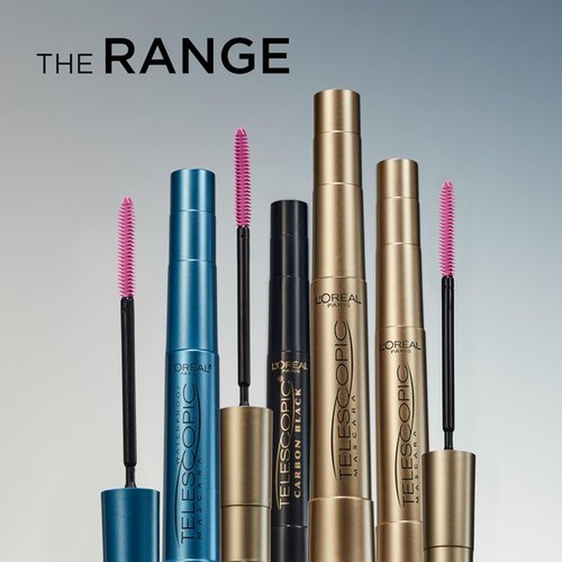 L’Oréal Paris Makeup Telescopic Original Lengthening, Lash Separating Mascara with Dual Precision Brush, Washable, Carbon Black, 0.27 Fl Oz., 2 Count